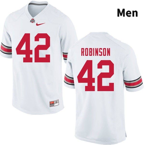 Ohio State Buckeyes Bradley Robinson Men's #42 White Authentic Stitched College Football Jersey